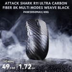 CHUỘT ATTACK SHARK R11 ULTRA CARBON FIBER 8K MULTI MODES WEAVE BLACK (PAW3950MAX/39G)