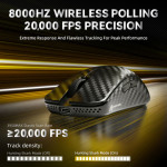 CHUỘT ATTACK SHARK R11 ULTRA CARBON FIBER 8K MULTI MODES WEAVE BLACK (PAW3950MAX/39G)