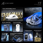 CHUỘT ATTACK SHARK V5 MAX 8K MULTI MODES BLACK (PAW3950MAX/53G)