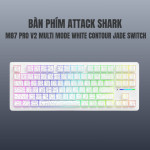 BÀN PHÍM CƠ ATTACK SHARK M87 PRO V2 MULTI MODES WHITE CONTOUR JADE SWITCH