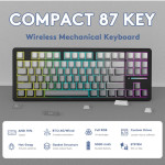 BÀN PHÍM CƠ ATTACK SHARK M87 PRO V2 MULTI MODES MOONLIGHT JADE SWITCH