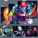 LÓT CHUỘT PHI HÀNH GIA ASTRONAUT GAMING SIZE 45X40 DÀY 5MM