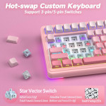 BÀN PHÍM CƠ AULA S75 PRO PINK GRADIENT SEIYA SWITCH