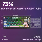 BÀN PHÍM CƠ AULA S75 PRO BLACK GRADIENT SEIYA SWITCH