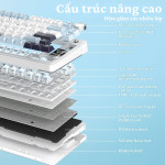 BÀN PHÍM CƠ AULA S75 PRO QUIET WHITE SEIYA SWITCH