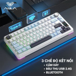 BÀN PHÍM CƠ AULA S75 PRO QUIET WHITE SEIYA SWITCH
