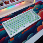 KIT BÀN PHÍM CƠ DARK ALIEN K75 PRO TRẮNG POM GREEN SWITCH