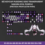 BỘ KEYCAP PUDDING SIDE TRANSPARENT SAKURA EVIL PURPLE (PBT/XDA PROFILE/118 PHÍM)