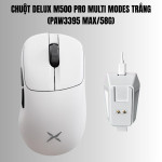 CHUỘT DELUX M500 PRO MULTI MODES TRẮNG (PAW3395 MAX/58G)
