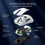 CHUỘT DELUX M500 PRO MULTI MODES TRẮNG (PAW3395 MAX/58G)