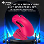CHUỘT ATTACK SHARK V3 PRO MULTI MODES BERRY RED (PAW3311/65G)