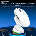 CHUỘT ATTACK SHARK V6 MULTI MODES WHITE (PAW3311/65G)