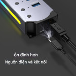BỘ CHIA USB HUB 3.0 NHÔM U3H704 RGB 4 CỔNG