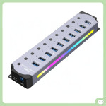 BỘ CHIA USB HUB 3.0 NHÔM U3H710 RGB 10 CỔNG