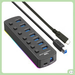 BỘ CHIA USB HUB 3.0 YXU307 RGB 7 CỔNG