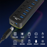 BỘ CHIA USB HUB 3.0 YXU307 RGB 7 CỔNG
