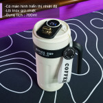 Cốc giữ nhiệt 700ml hiển thị nhiệt độ thông minh màu đen trắng