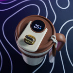 Cốc giữ nhiệt 700ml hiển thị nhiệt độ thông minh màu nâu trắng