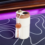 Cốc giữ nhiệt 450ml hiển thị nhiệt độ thông minh màu trắng nắp nâu