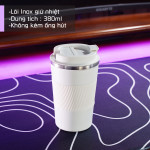 Cốc Cafe giữ nhiệt 380ml Văn phòng màu trắng