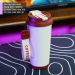 Cốc giữ nhiệt 700ml cafe văn phòng màu đỏ đế vàng