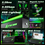 BÀN PHÍM CƠ ATTACK SHARK R85HE 8K NEON GREEN MAGNETIC AMBER SWITCH