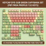 BỘ KEYCAP DYE-SUB GREEN CAPYBARA (PBT/MOA PROFILE/132 PHÍM)