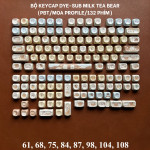 BỘ KEYCAP DYE-SUB MILK TEA BEAR (PBT/MOA PROFILE/132 PHÍM)