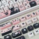BỘ KEYCAP DYE-SUB BLACK PINK CAT (PBT/MAO PROFILE/132 PHÍM)