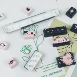BỘ KEYCAP DYE-SUB BLACK PINK CAT (PBT/MAO PROFILE/132 PHÍM)