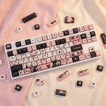 BỘ KEYCAP DYE-SUB BLACK PINK CAT (PBT/MAO PROFILE/132 PHÍM)