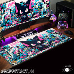 LÓT CHUỘT MÈO GRAFFITI 2026 CỠ LỚN SIZE 90X40 DÀY 3MM