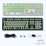 KIT BÀN PHÍM CƠ LEAVEN K108 ĐEN POM GREEN SWITCH