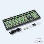 KIT BÀN PHÍM CƠ LEAVEN K108 ĐEN POM GREEN SWITCH