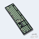 KIT BÀN PHÍM CƠ LEAVEN K108 ĐEN POM GREEN SWITCH