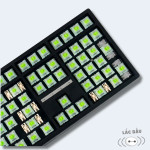 KIT BÀN PHÍM CƠ LEAVEN K108 ĐEN POM GREEN SWITCH
