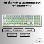 KIT BÀN PHÍM CƠ LEAVEN K108 TRẮNG POM GREEN SWITCH