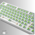 KIT BÀN PHÍM CƠ LEAVEN K108 TRẮNG POM GREEN SWITCH