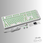 KIT BÀN PHÍM CƠ LEAVEN K108 TRẮNG POM GREEN SWITCH