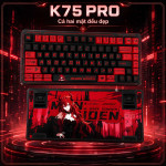 BÀN PHÍM CƠ LINGBAO K75 MULTI MODES MICROSOPHIE RED SOMKY PURPLE SWITCH