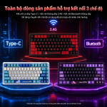 BÀN PHÍM CƠ LINGBAO K75 MULTI MODES MICROSOPHIE RED SOMKY PURPLE SWITCH
