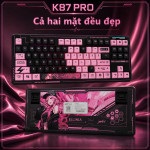 BÀN PHÍM CƠ LINGBAO K87 PRO MULTI MODES ELEANOR FLOWER FIELD SWITCH