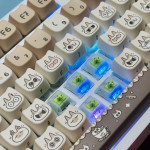 BÀN PHÍM CƠ LEAVEN K108 AZUKI-SAN CAT POM GREEN SWITCH