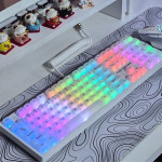 BÀN PHÍM CƠ LEAVEN K108 CLEAR WHITE POM GREEN SWITCH
