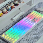 BÀN PHÍM CƠ LEAVEN K108 CLEAR WHITE POM GREEN SWITCH