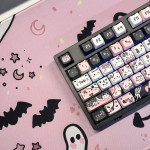 BÀN PHÍM CƠ LEAVEN K108 BLACK PINK CAT POM GREEN SWITCH
