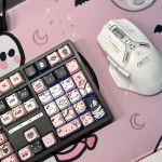 BÀN PHÍM CƠ LEAVEN K108 BLACK PINK CAT POM GREEN SWITCH