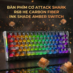 BÀN PHÍM CƠ ATTACK SHARK R68 HE CARBON FIBER INK SHADE AMBER SWITCH