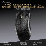 CHUỘT ATTACK SHARK X11 ULTRA CARBON FIBER MULTI MODES 8K BLACK (PAW3950MAX/63G)