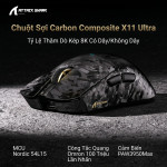 CHUỘT ATTACK SHARK X11 ULTRA CARBON FIBER MULTI MODES 8K BLACK (PAW3950MAX/63G)
